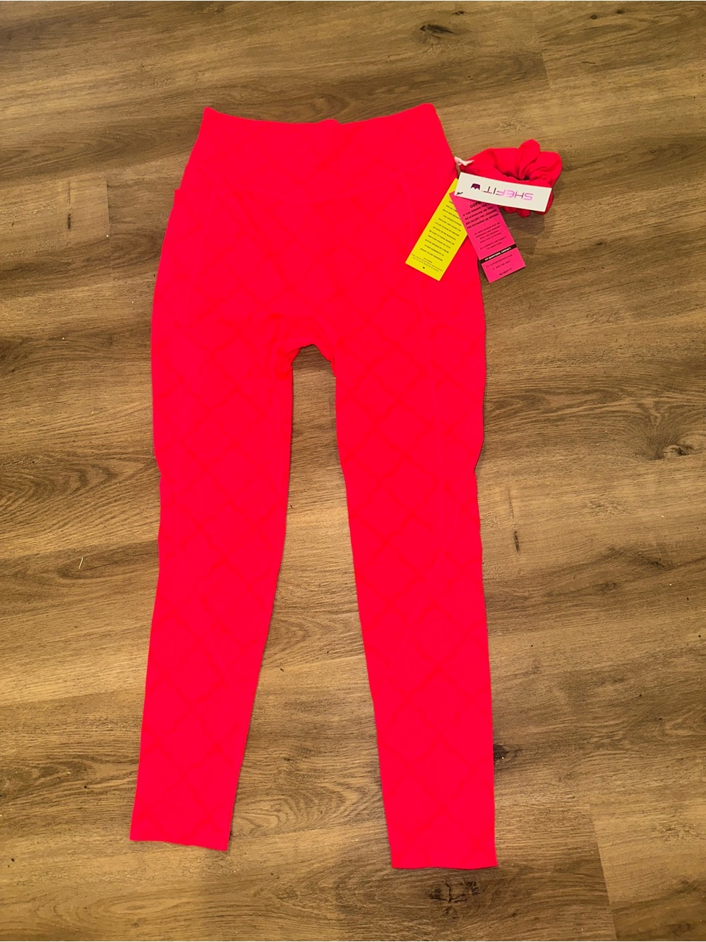 NEW SheFit Boss Athletic Leggings With Scrunchie- 1 Luxe Large 140007 $108 pink